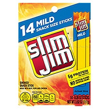 Slim Jim Mild Smoked Snack Stick Snack Size, 0.28 oz, 14 count, 3.92 Ounce