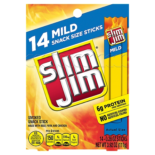 Slim Jim Mild Smoked Snack Stick Snack Size, 0.28 oz, 14 count
Snap into a Slim Jim®