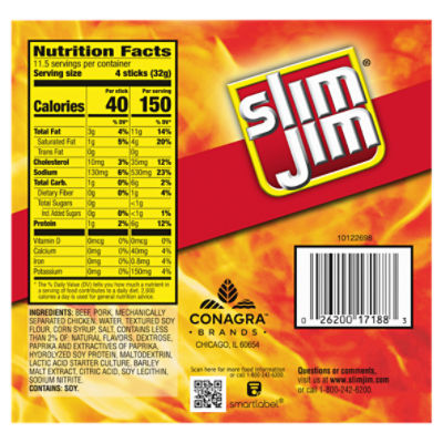 Slim Jim Original Smoked Snack Stick Pantry Pack, 0.28 oz, 46