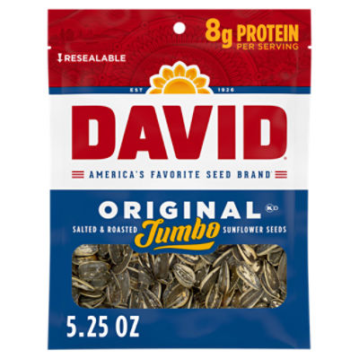 David Original Salted & Roasted Jumbo Sunflower Seeds, 5.25 oz