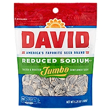 David Reduced Sodium Salted & Roasted Sunflower Seeds Jumbo, 5.25 oz, 5.25 Ounce