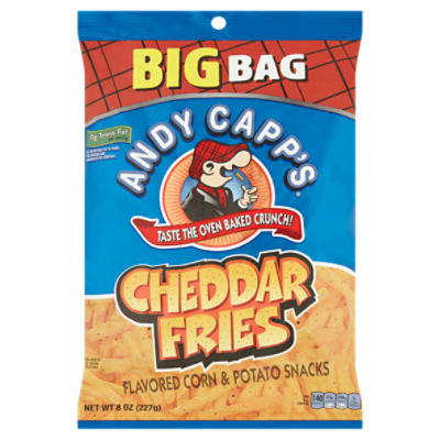 Andy Capp's Cheddar Fries Flavored Corn & Potato Snacks, 8 oz