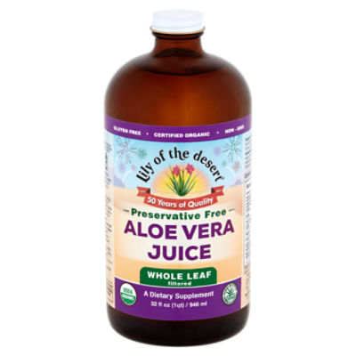 Lily of the Desert Aloe Vera Juice Whole Leaf Filtered Dietary Supplement, 32 fl oz