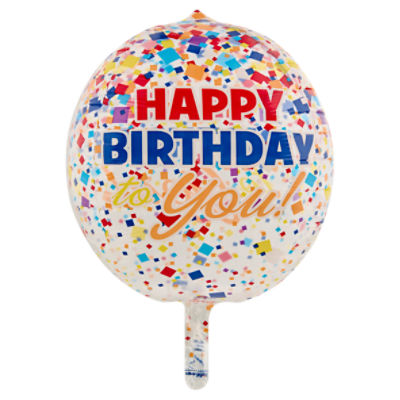 Clear Confetti Happy Birthday to You Orbz Balloon, 16 in