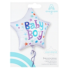 Anagram Baby Boy Standard Star, Decorative Balloon, 1 Each