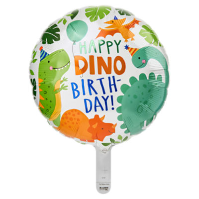 Happy Dino Birth-Day! Standard Round Decorative balloon, 17 in, 1 count