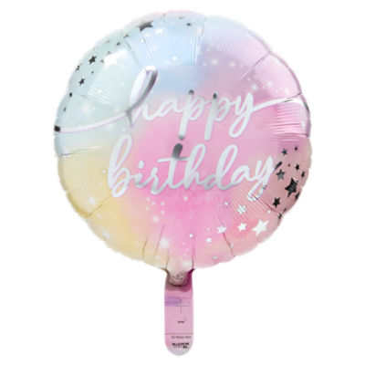 Happy Birthday Standard Round Decorative Balloon, 17in, 1 count