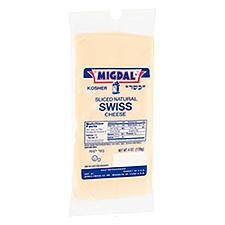 Migdal Kosher Sliced Natural Swiss, Cheese, 6 Ounce