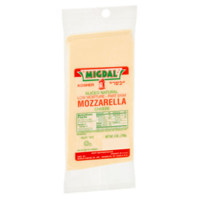 Migdal Kosher Sliced Natural Mozzarella Cheese, 6 oz