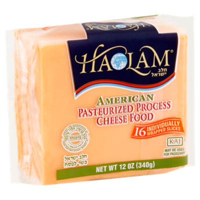 Haolam Yellow American Pasteurized Process Cheese Food Slices, 16 count, 12 oz