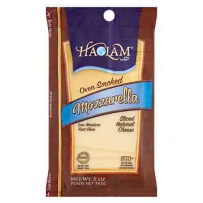 Haolam Oven Smoked Mozzarella Sliced Natural Cheese, 5 oz