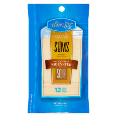 Haolam Slims Oven Smoked Muenster Natural Cheese, 12 count, 6 oz