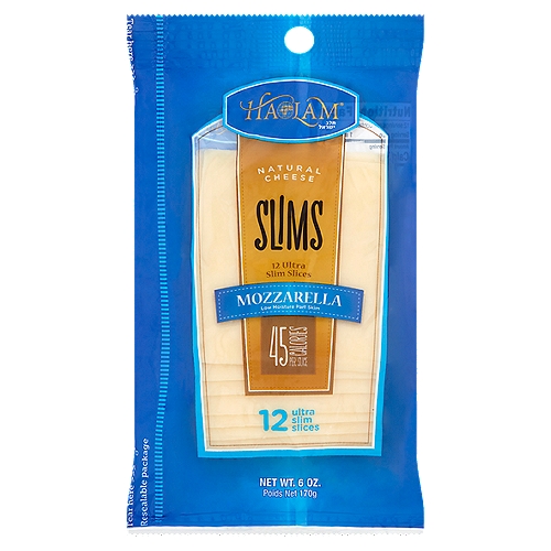 Haolam Cheese Slims - Mozzarella, 6 oz