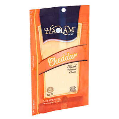 Haolam Cheddar Sliced Natural Cheese, 6 oz