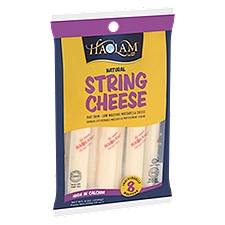 Haolam Natural Mozzarella String Cheese, 8 count, 8 oz