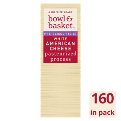 Bowl & Basket Pre-Sliced White American Cheese, 1 Pound