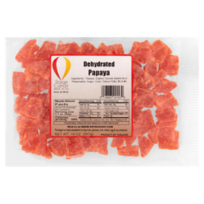 Rayge Candy & Nuts Dehydrated Papaya, 14 oz