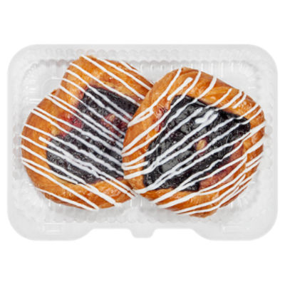 2 Pack Large Blueberry Snail Danish, 10 Ounce