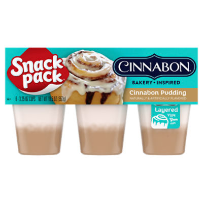 Snack Pack Cinnabon Pudding Cups, 3.25 oz, 6 cups