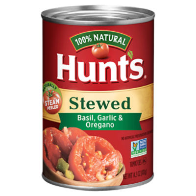 Hunt's Stewed Tomatoes With Basil, Garlic & Oregano, 14.5 oz.