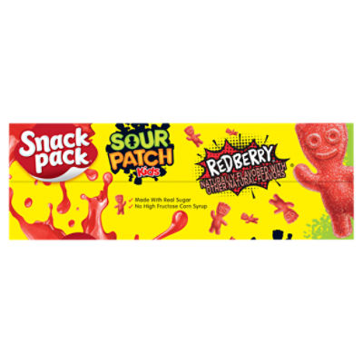 Snack Pack Sour Patch Kids Redberry Juicy Gels, 3.25 oz, 6 count