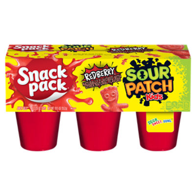 Snack Pack Sour Patch Kids Redberry Juicy Gels, 3.25 oz, 6 count