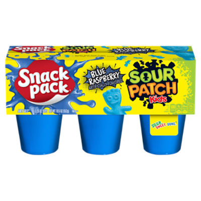 Snack Pack Sour Patch Kids Blue Raspberry Juicy Gels, 3.25 oz, 6 count