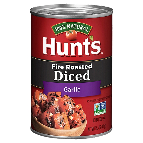 Hunt's Fire Roasted Garlic Diced Tomatoes, 14.5 oz
Great Taste
At Hunt's we roast our vine-ripened tomatoes over an open fire to deliver delicious char-grilled flavor because we know great tasting meals start with great ingredients.
Cook confidently!