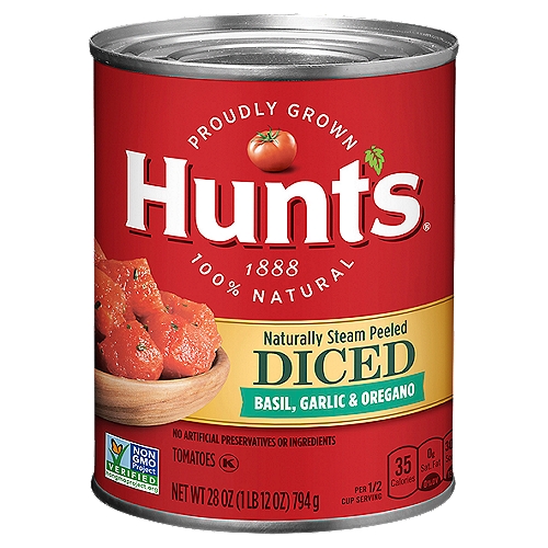 Hunt's Diced Tomatoes with Basil, Garlic & Oregano, 28 oz