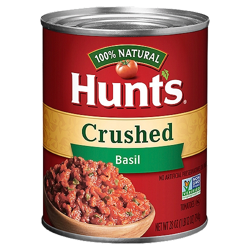 Hunts Crushed Tomatoes with Basil, 28 oz