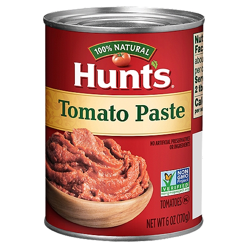 Hunts Tomato Paste, 6 oz
Great Taste
Our paste starts with tomatoes that are vine ripened and picked at the peak of ripeness, because we know great tasting meals start with great ingredients.
Cook confidently!