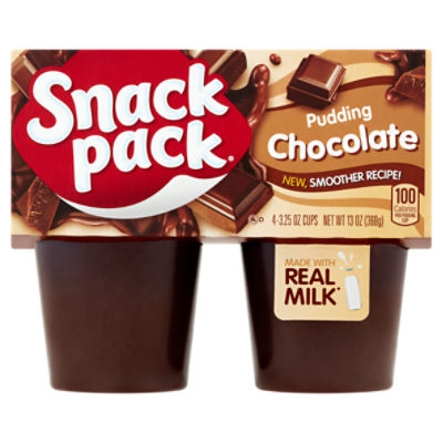 Snack Pack Chocolate Pudding, 3.25 oz, 4 count, 13 Ounce