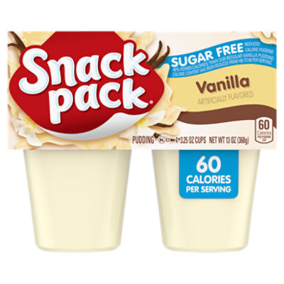 Snack Pack Sugar Free Vanilla Pudding, 3.25 oz, 4 count, 13 Ounce