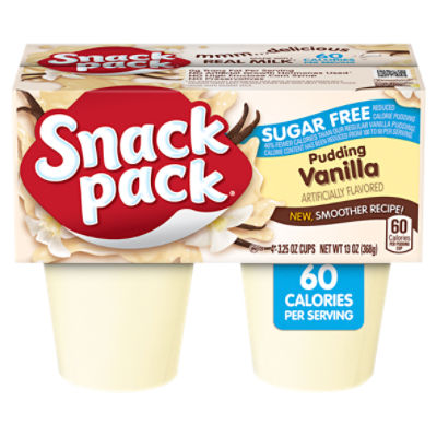 Snack Pack Zero Sugar Vanilla Pudding, 3.25 oz, 4 count