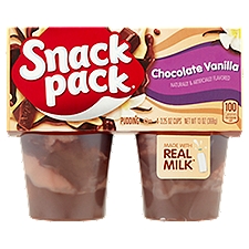 Snack Pack Chocolate Vanilla Pudding, 3.25 oz, 4 count, 13 Ounce