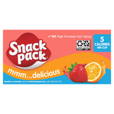 Snack Pack Sugar Free Low Calorie Juicy Gels, 3.25 oz, 4 count