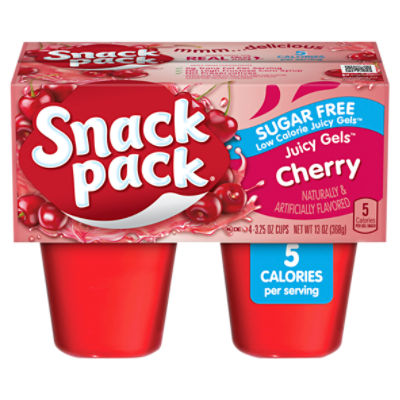 Snack Pack Sugar Free Cherry Low Calorie Juicy Gels, 3.25 oz, 4 count