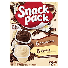 Snack Pack Chocolate and Vanilla, Pudding, 39 Ounce