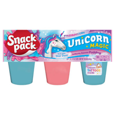 Snack Pack Unicorn Magic Pudding, 3.25 oz, 6 count