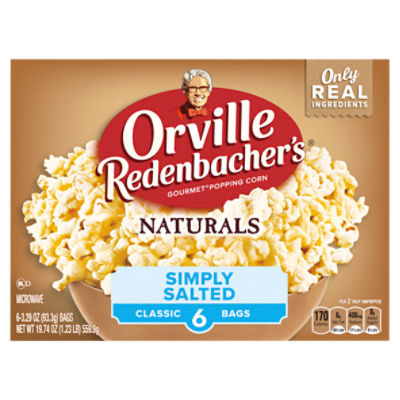 Orville Redenbacher's Naturals Simply Salted Microwave Gourmet Popping Corn, 3.29 oz, 6 count, 19.74 Ounce