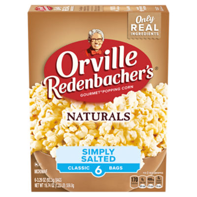 Orville Redenbacher's Naturals Simply Salted Microwave Gourmet Popping Corn, 3.29 oz, 6 count