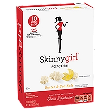 Skinnygirl Microwave Popcorn, Butter & Sea Salt, 15 Ounce