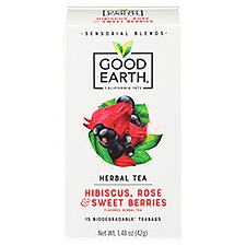 Good Earth Hibiscus, Rose & Sweet Berries Herbal Teabags, 15 count, 1.48 oz