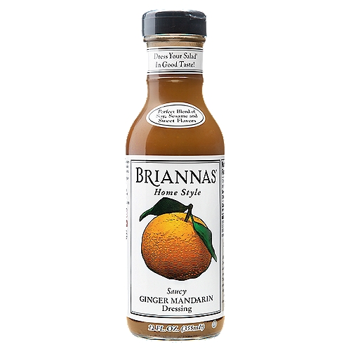 Briannas Home Style Saucy Ginger Mandarin Dressing, 12 fl oz
Far East flavors come together to create a far-out delicious taste. Our Ginger Mandarin Salad Dressing is as premium as it gets, with a perfect blend of exotic minced ginger, tangy soy sauce and juicy mandarin oranges. One taste will put your palette on the Orient Express headed straight to Deliciousville. But salad's only the start for this tempting Far East star.