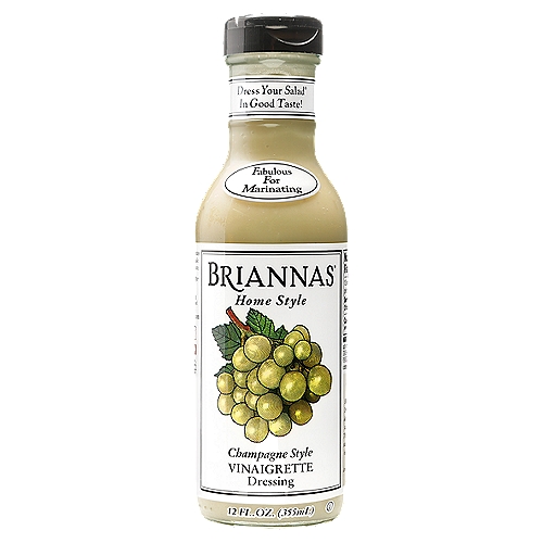 Briannas Home Style Champagne Vinaigrette Dressing, 12 fl oz
Dress Your Salad® in good taste!