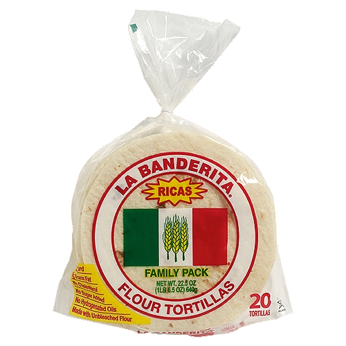 La Banderita Ricas Flour Tortillas Family Pack, 20 count, 22.5 oz