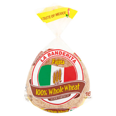 La Banderita Fajita 100% Whole Wheat Flour Tortillas, 16 count, 16 oz