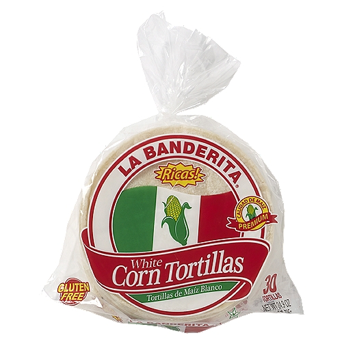 La Banderita White Corn Tortillas, 30 count, 24.9 oz