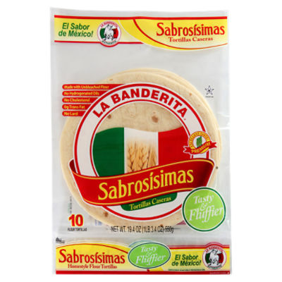 La Banderita Sabrosísimas Homestyle Flour Tortillas, 10 count, 19.4 oz