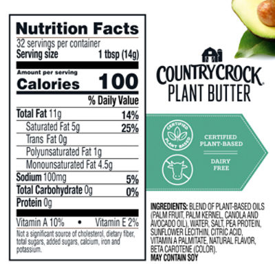 Country Crock Plant Butter with Avocado Oil, 4 count 16 oz